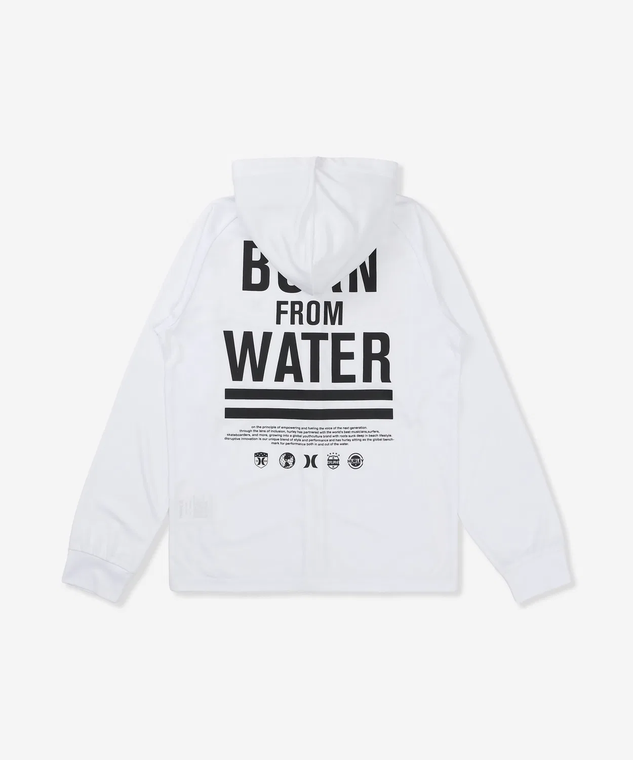 Детский рашгард-худи с длинным рукавомHurley BORN FROM WATER FULL ZIP HOODIE, Белый — фото 2