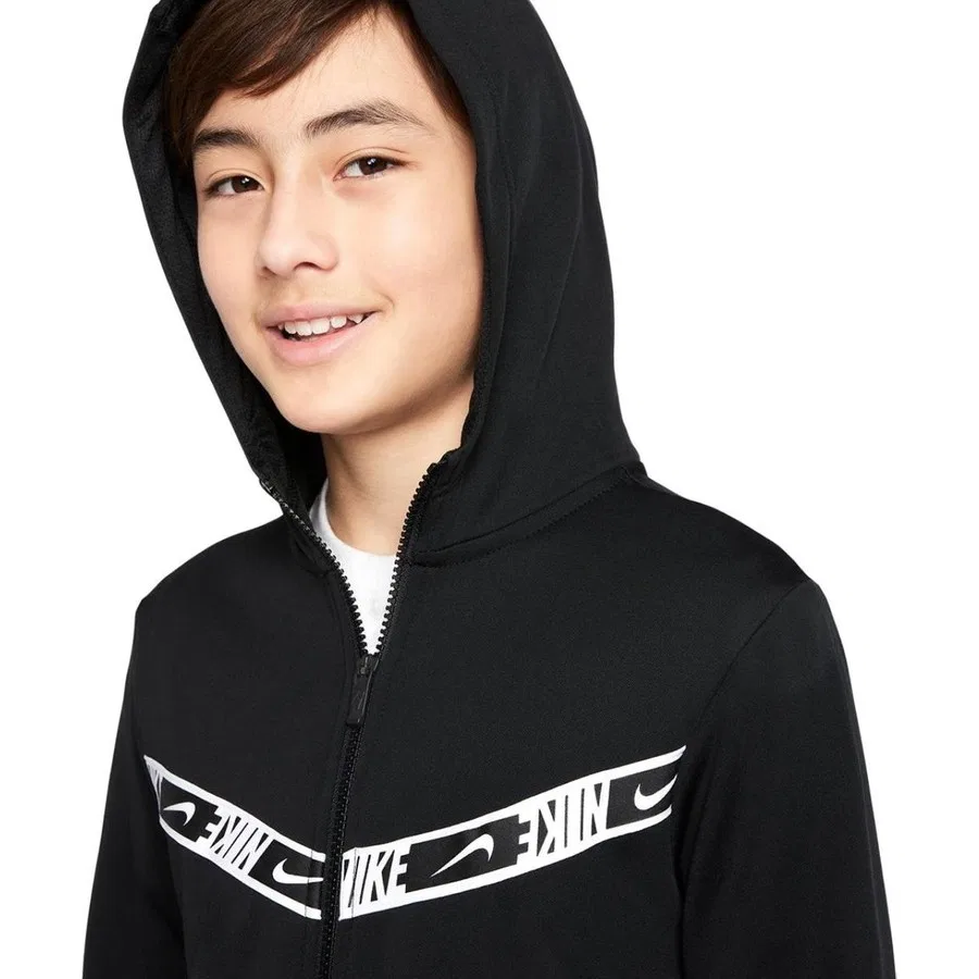 Детский худи Nike B Nsw Repeat Pk Fz Hoodie, Черный — фото 2