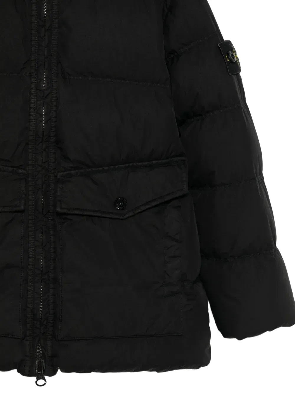 Куртка с капюшоном и нашивкой-компасом Stone Island Junior, черный — фото 3