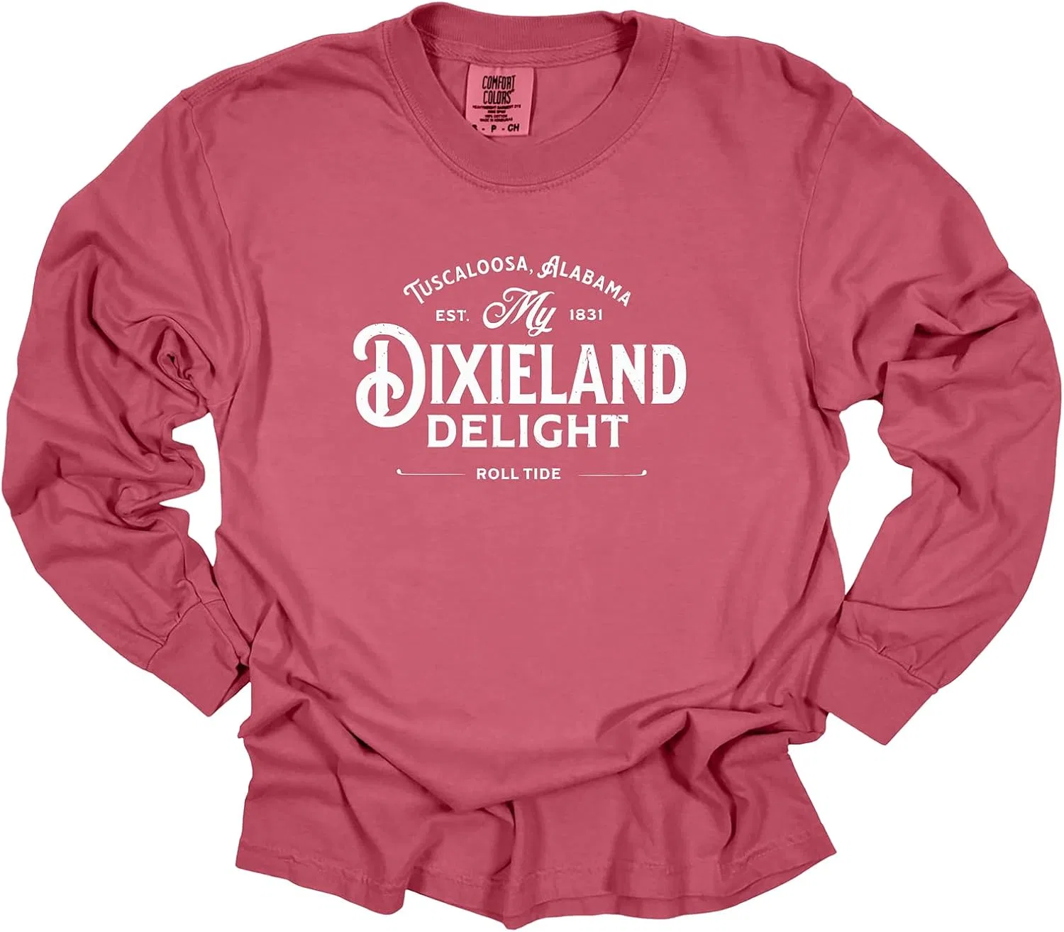 Женская длинная футболка с принтом Dixieland Delight Comfort Colors, Crimson
