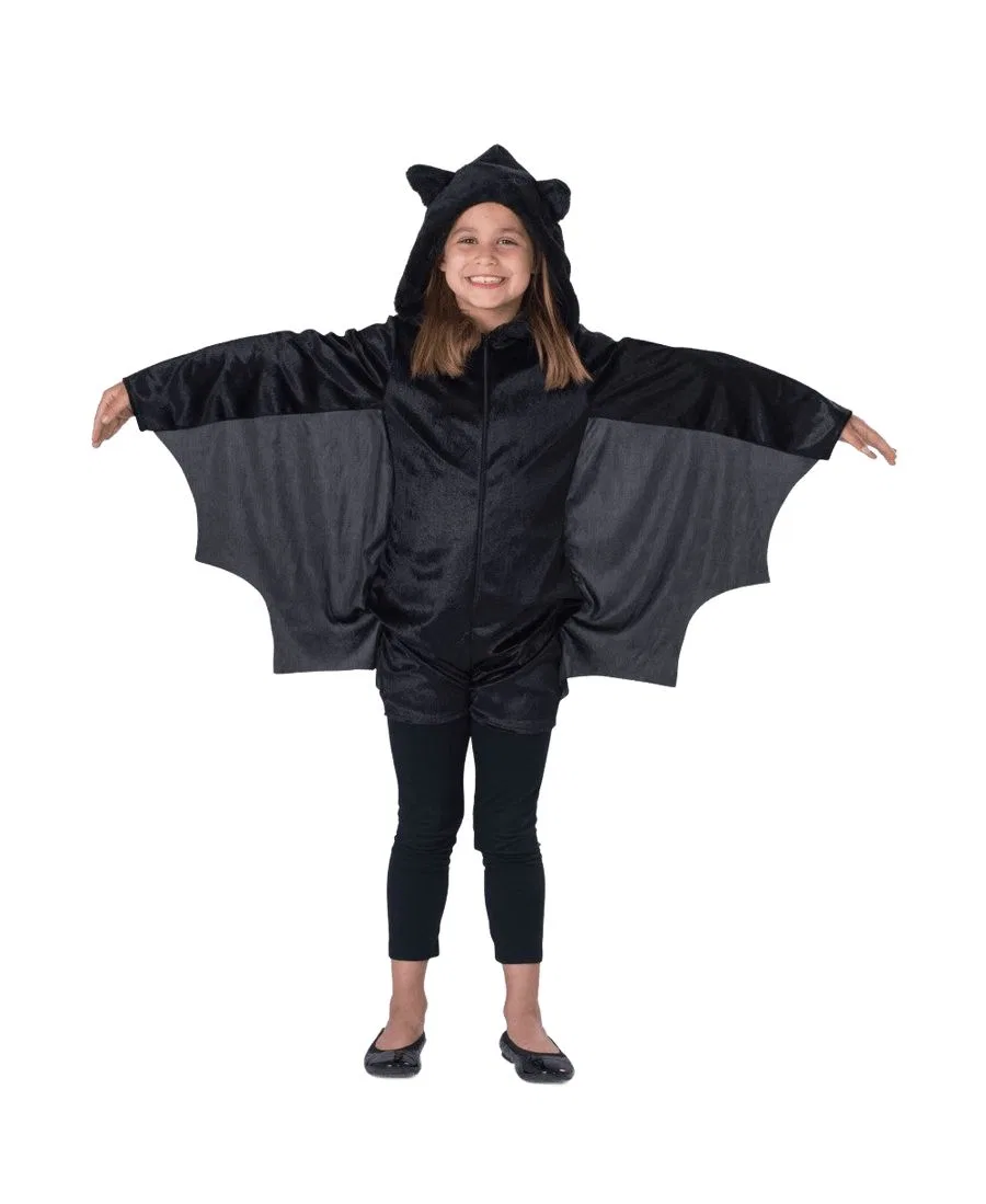 Детский костюм летучей мыши с крыльями и капюшоном Dress Up America, Black