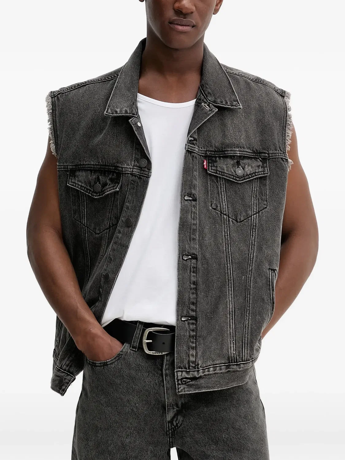 Джинсовый жилет серого цвета Levi's, серый