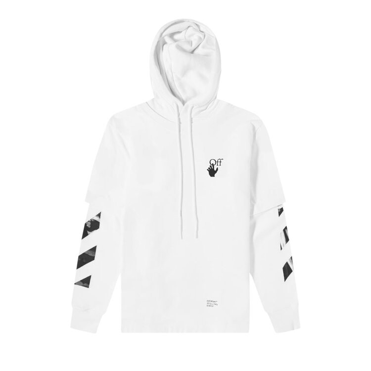

Худи Off-White Carav Arrow Double Sleeve Hoodie 'White/Black', белый
