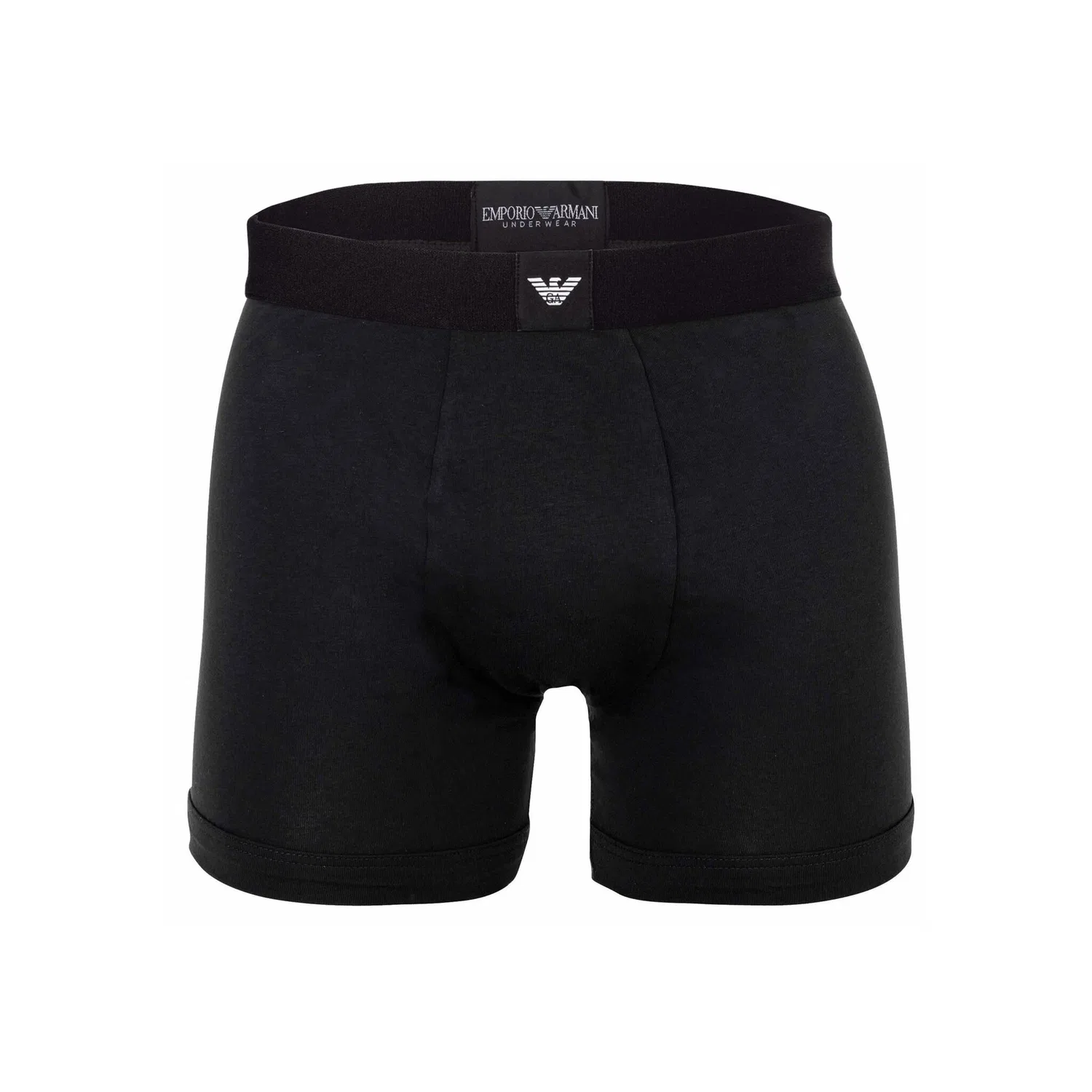 Мужские боксеры длинные из хлопка с эластаном Emporio Armani, Black — фото 2