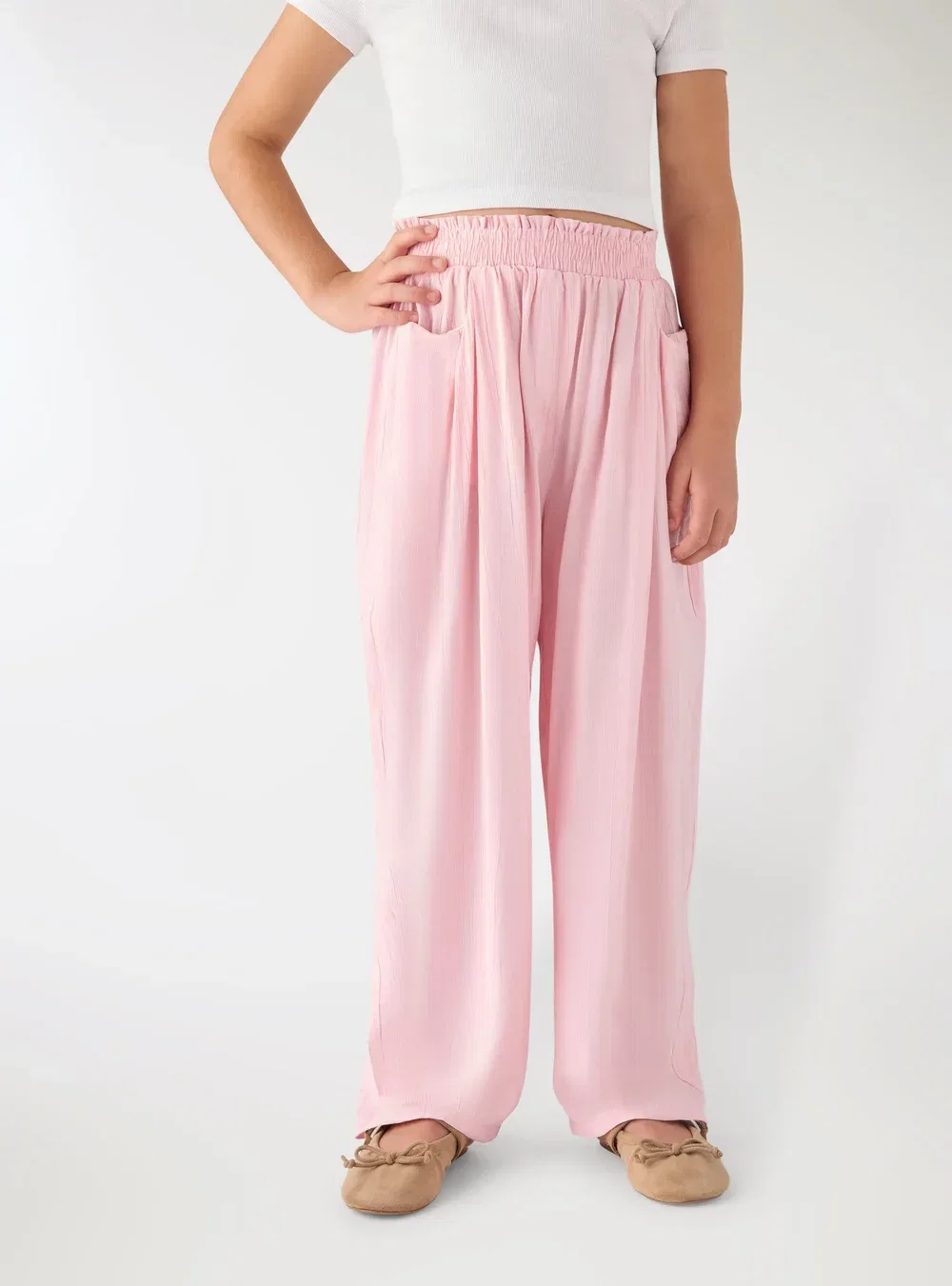 Pantalone Lungo Tinta Unita - брюки Terranova, Rosa Confetto — фото 2