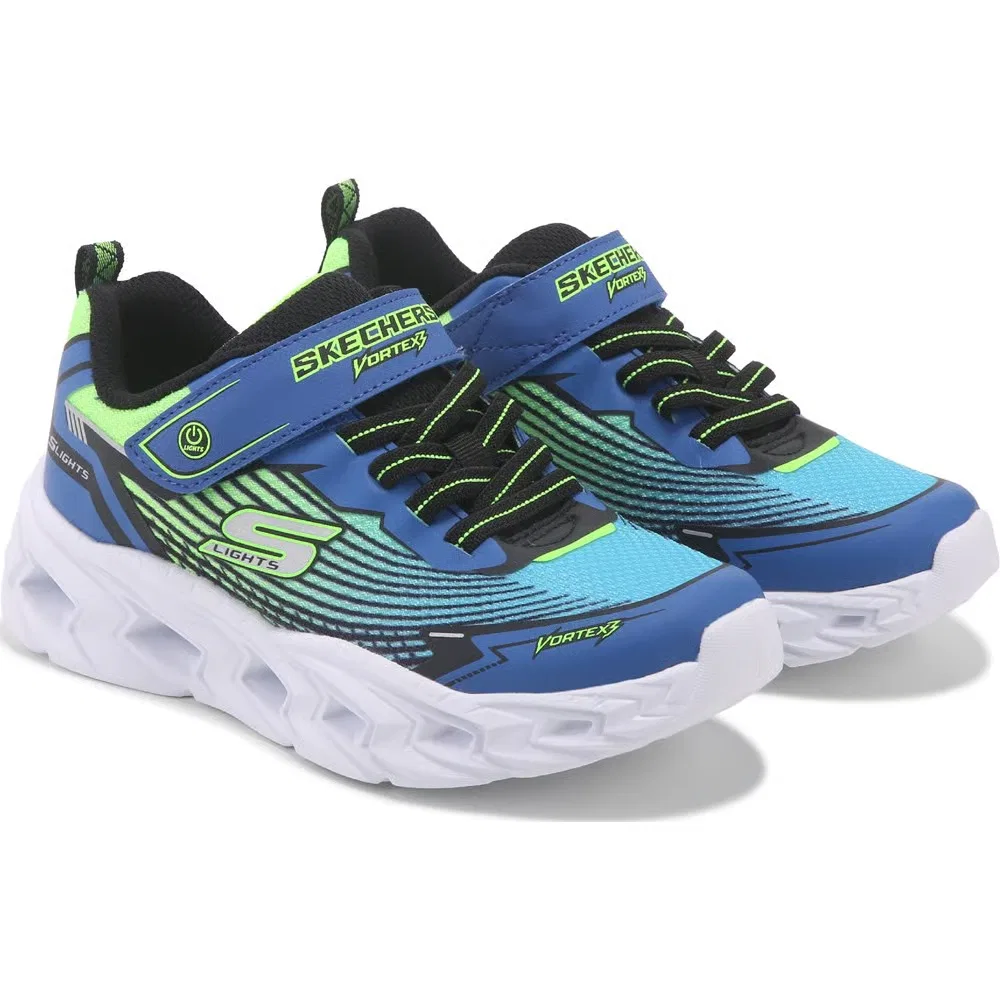 Детские кроссовки с подсветкой Vortex Skechers, Black/Blue/Lime