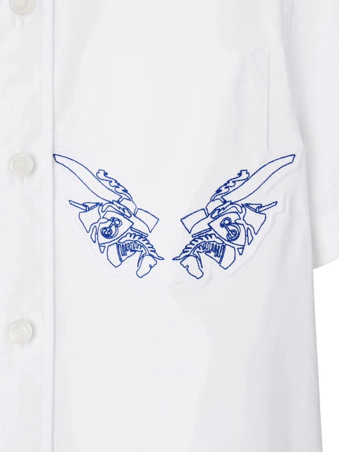 Детская рубашка с коротким рукавом и аппликацией EKD Kids EKD Applique Short-Sleeved Shirt Burberry, White — фото 3