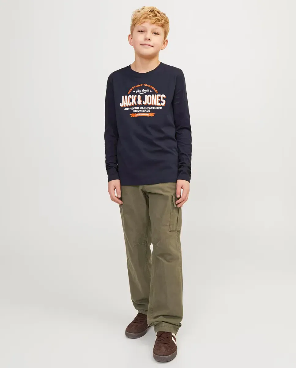 Детские штаны карго для мальчиков с несколькими карманами Jack & Jones, Verde Militar