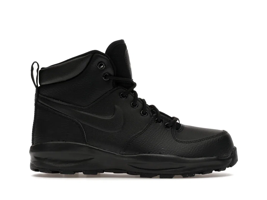 Детские ботинки кожаные Nike Manoa Leather Nike, Black/Black/Black