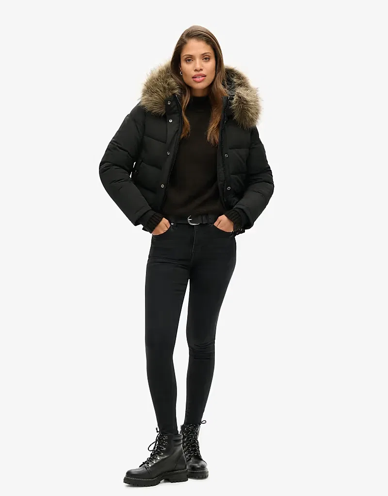 Куртка-бомбер Superdry Everest с капюшоном, черный — фото 4