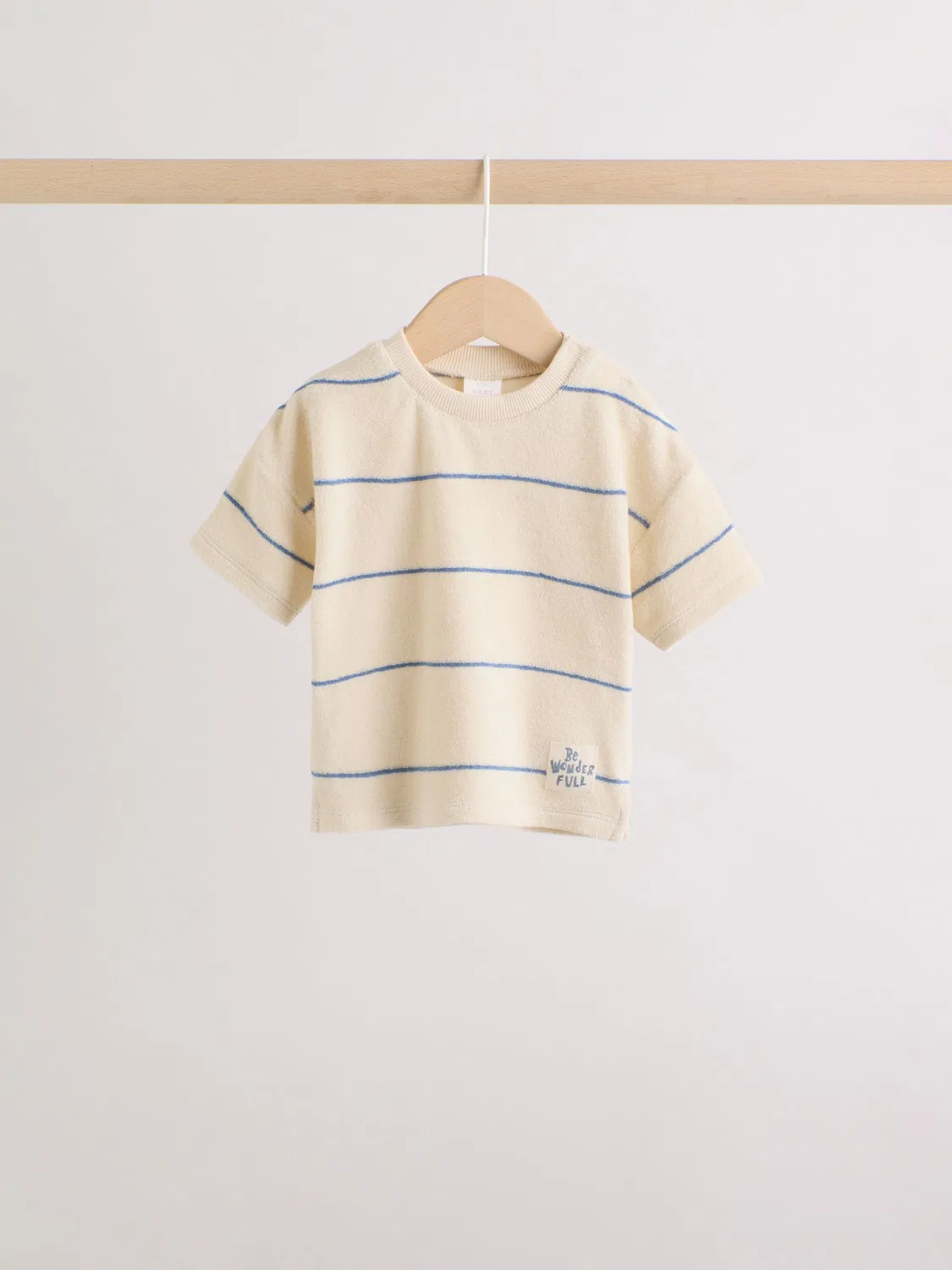 Комплект из топа и шорт, махровый, Neutral/Blue Stripe Next — фото 3