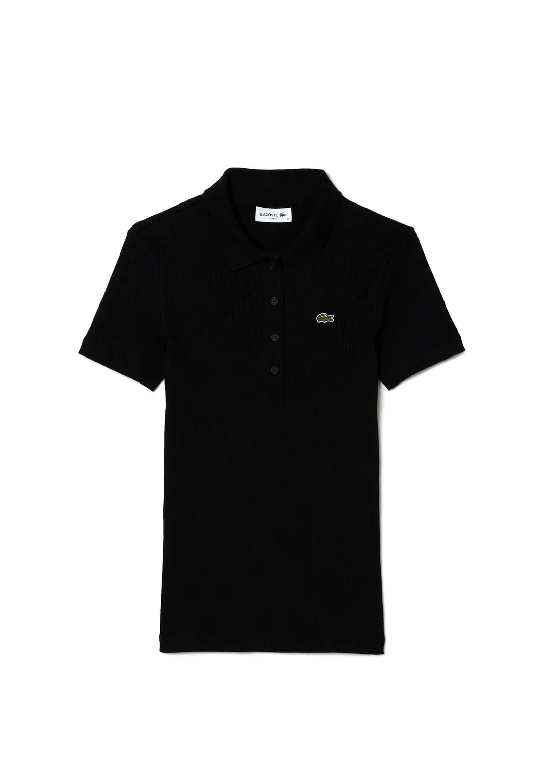 Поло Lacoste L.12.D, приталенный, черный
