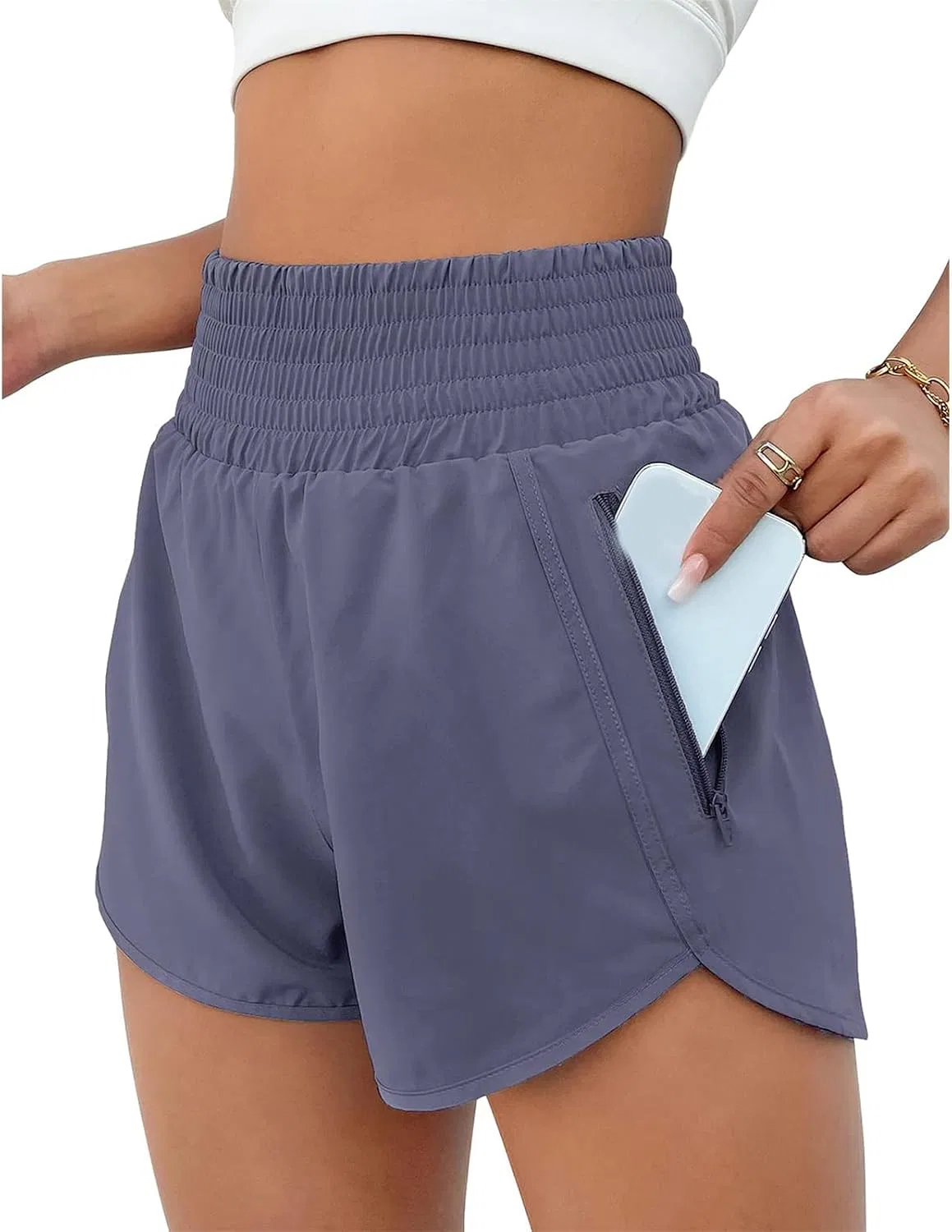 Женские шорты для бега с высокой талией Generic, Purple
