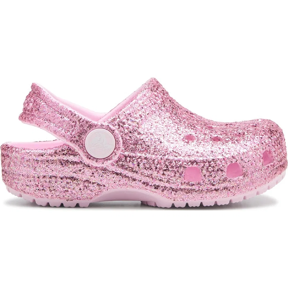 Детские классические сабо с блестками для малышей Crocs, Pink Glitter — фото 2