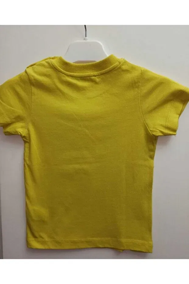 Детская футболка для мальчиков с принтом Cat printed cotton baby boy t-shirt Nk Kids, Yellow — фото 2