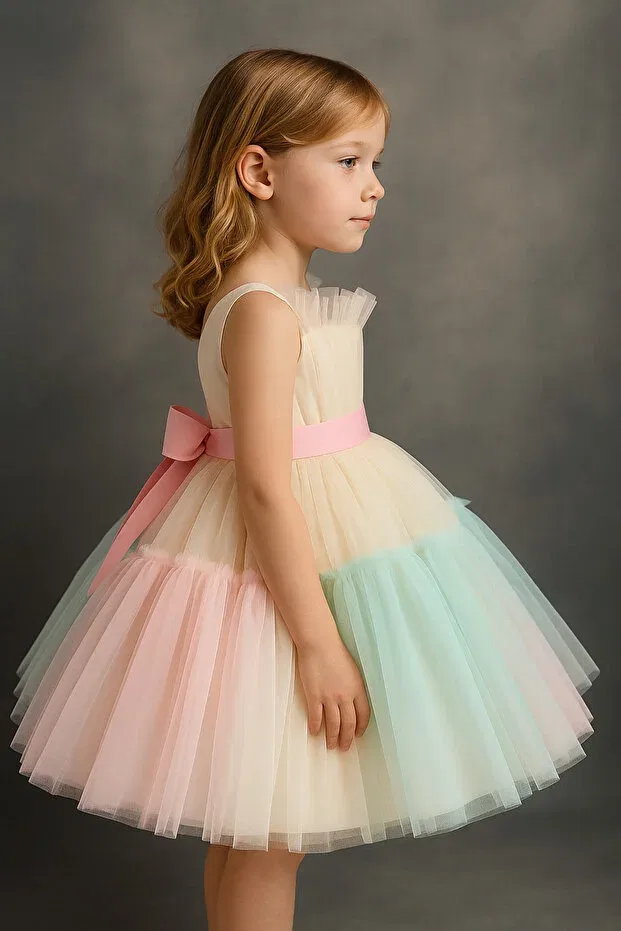 Детское платье для девочек с принтом Asel Kids, Multicolor — фото 3
