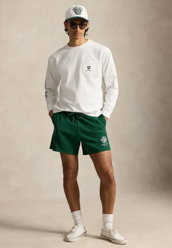 Футболка с длинным рукавом хлопковая Wimbledon big fit long-sleeve t-shirt Polo Ralph Lauren, White, белый — фото 2