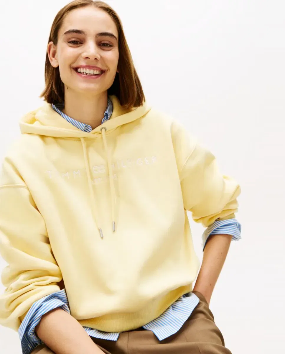 Женская худи с вышивкой Tommy Hilfiger, Yellow — фото 2