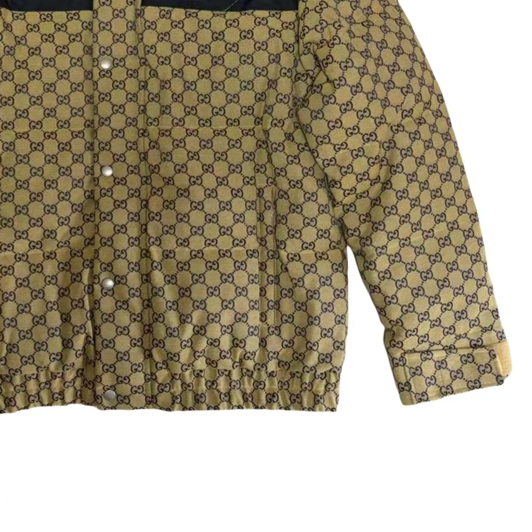 Мужская пуховая куртка GUCCI с капюшоном, отстегивающийся элемент, Brown — фото 4