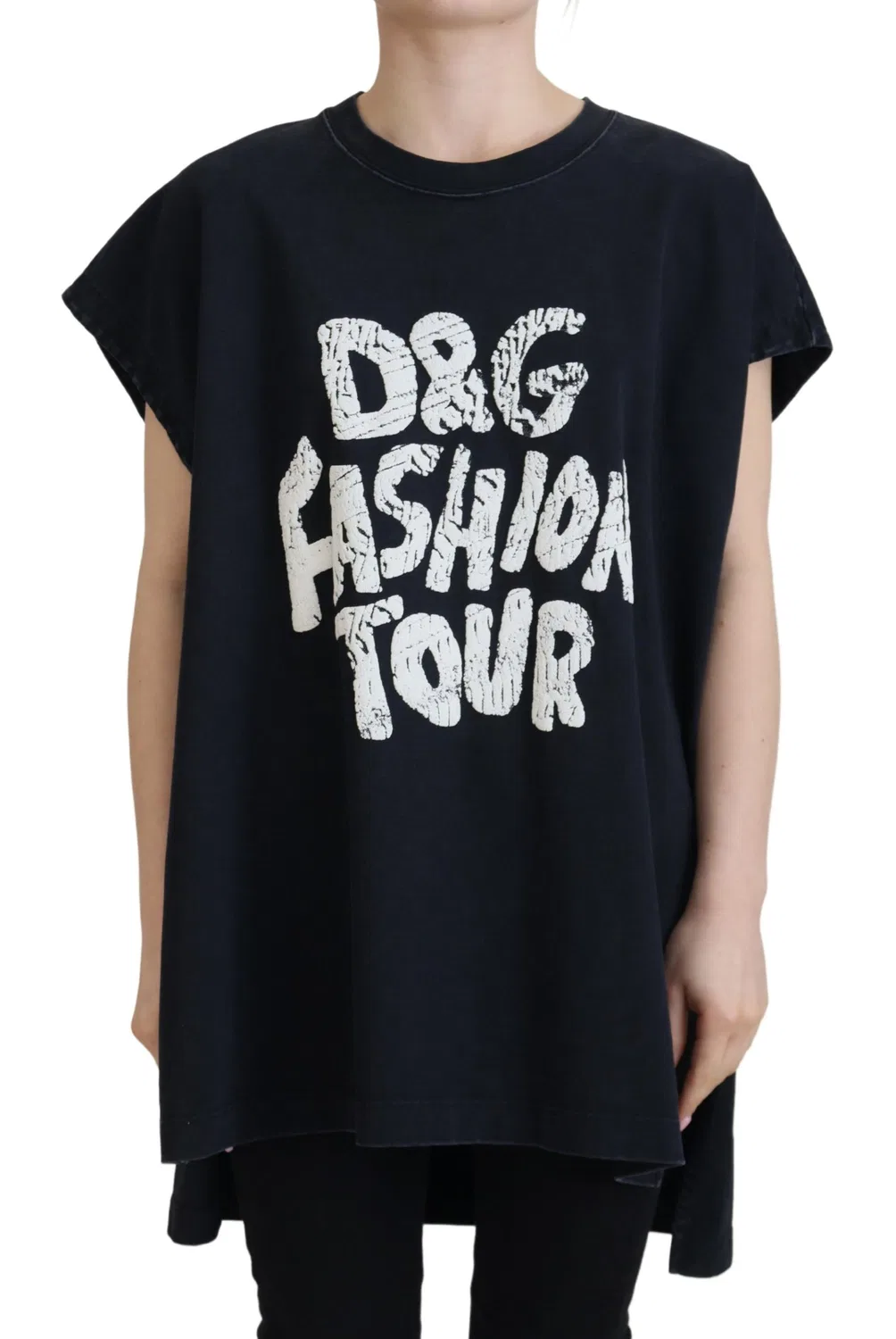 Женская футболка с коротким рукавом и круглым вырезом Black D&G Fashion Dolce & Gabbana, черный