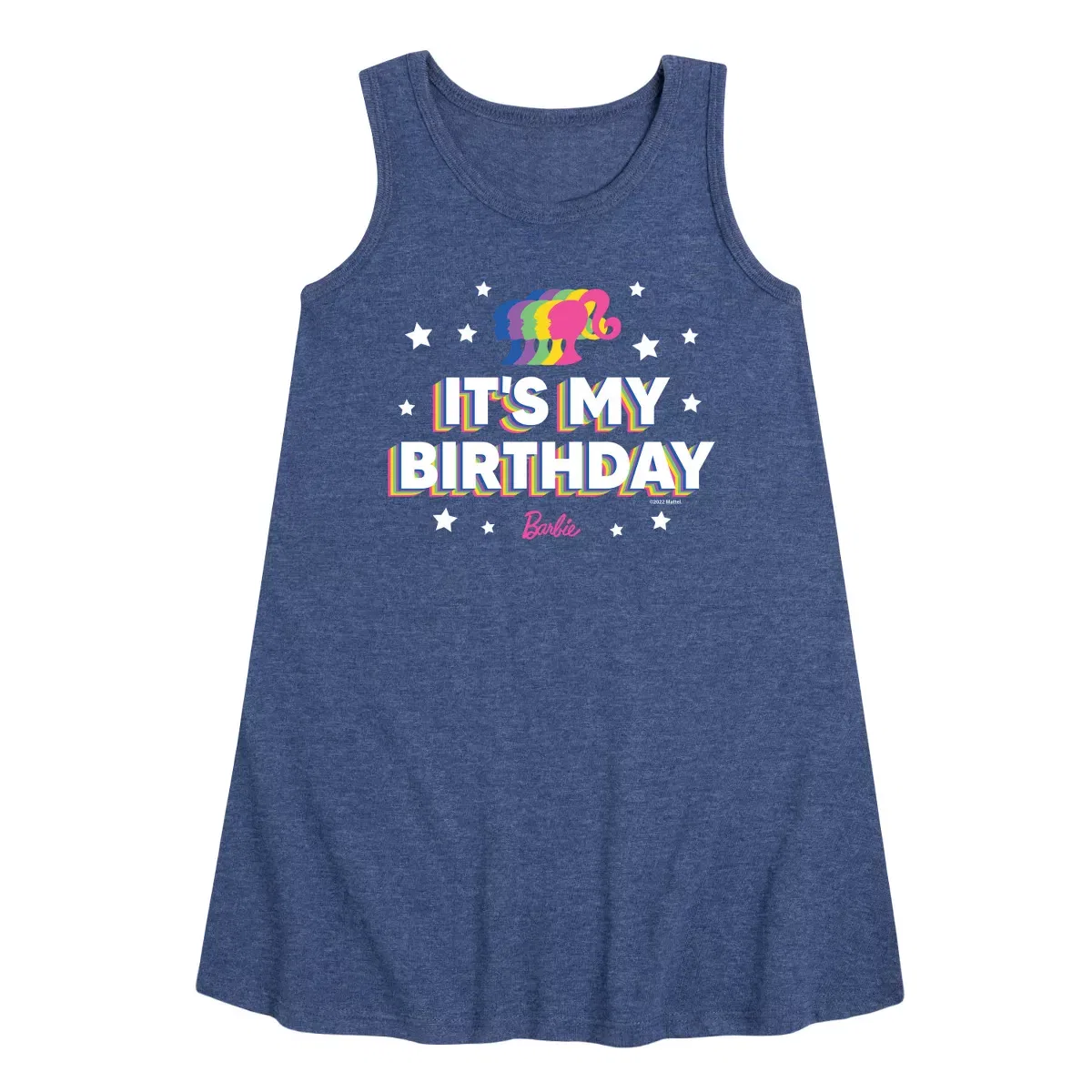 Детское платье-трапеция без рукавов Barbie It's My Birthday, Heather Navy