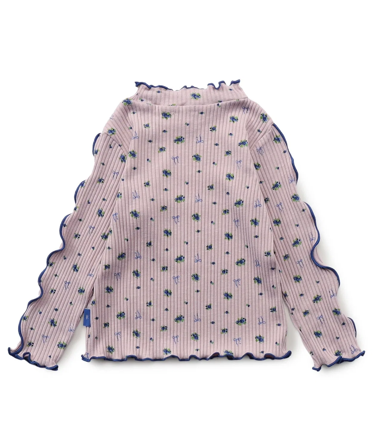 Детская футболка с длинным рукавомс цветочным принтом Mellow Rib Seraph, Lavender — фото 4