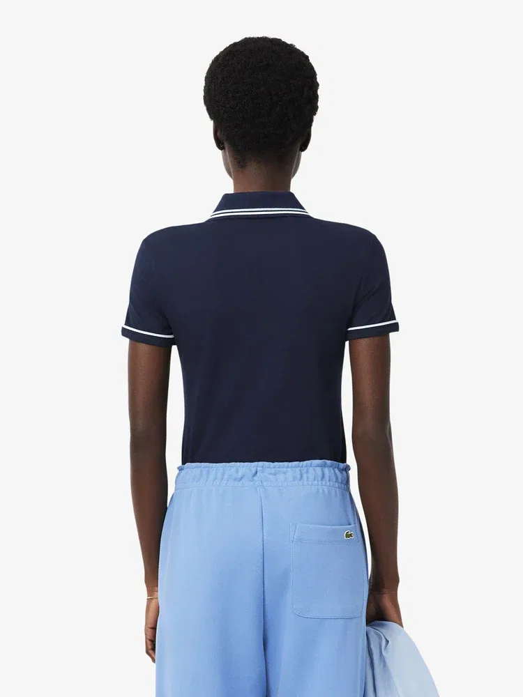 Поло LACOSTE Navy, с логотипом, Slim Fit — фото 3