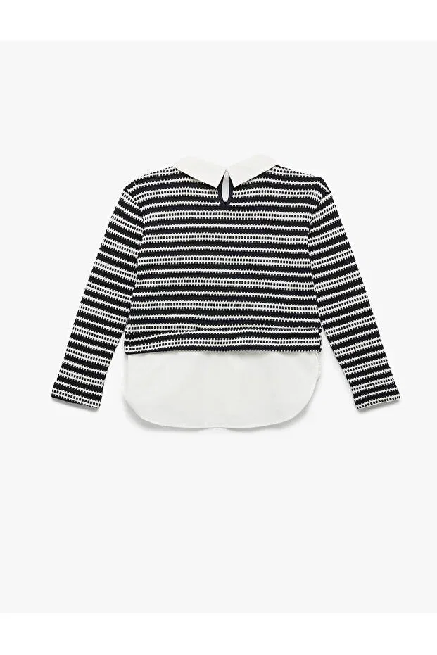 Детское для девочек свитшот с длинным рукавом Koton, Navy Blue — фото 2
