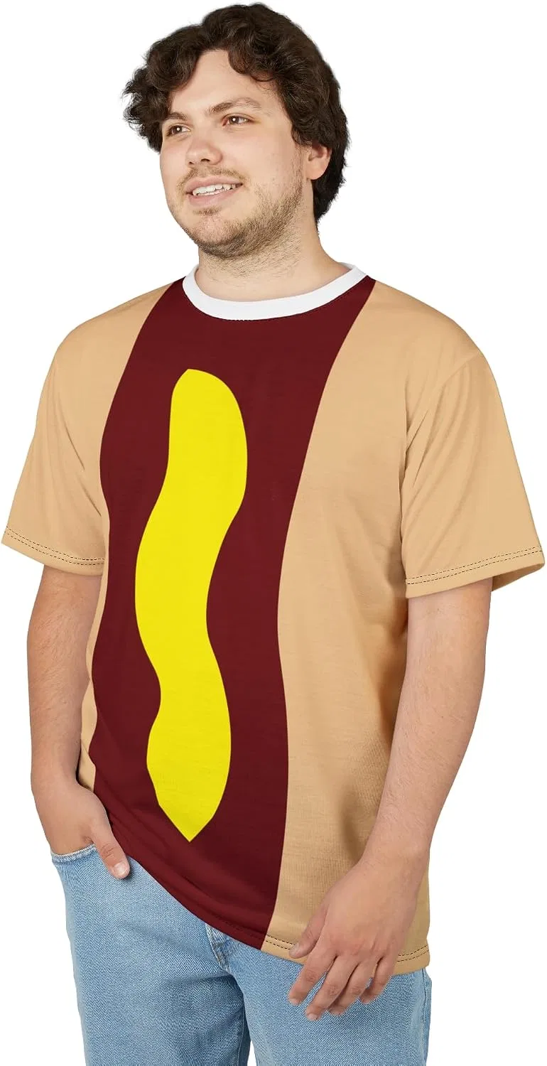 Футболка с принтом хот-дога Classic Hot Dog, Black Stitching — фото 2