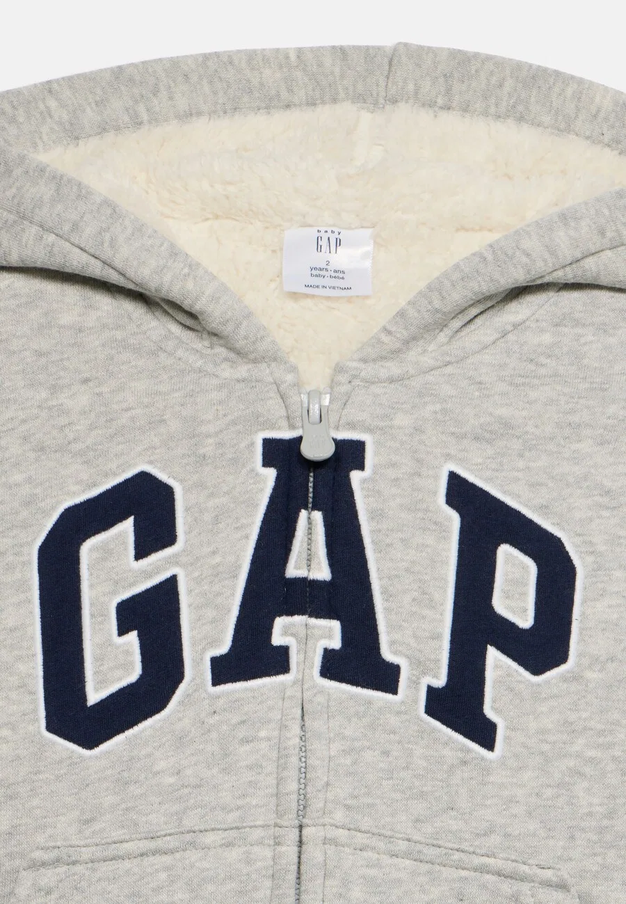Худи на молнии GAP серого цвета с пятнистым рисунком — фото 4