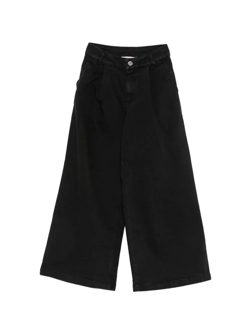 Джинсы с петлями для ремня и логотипом на бляшке Twinset Kids, черный