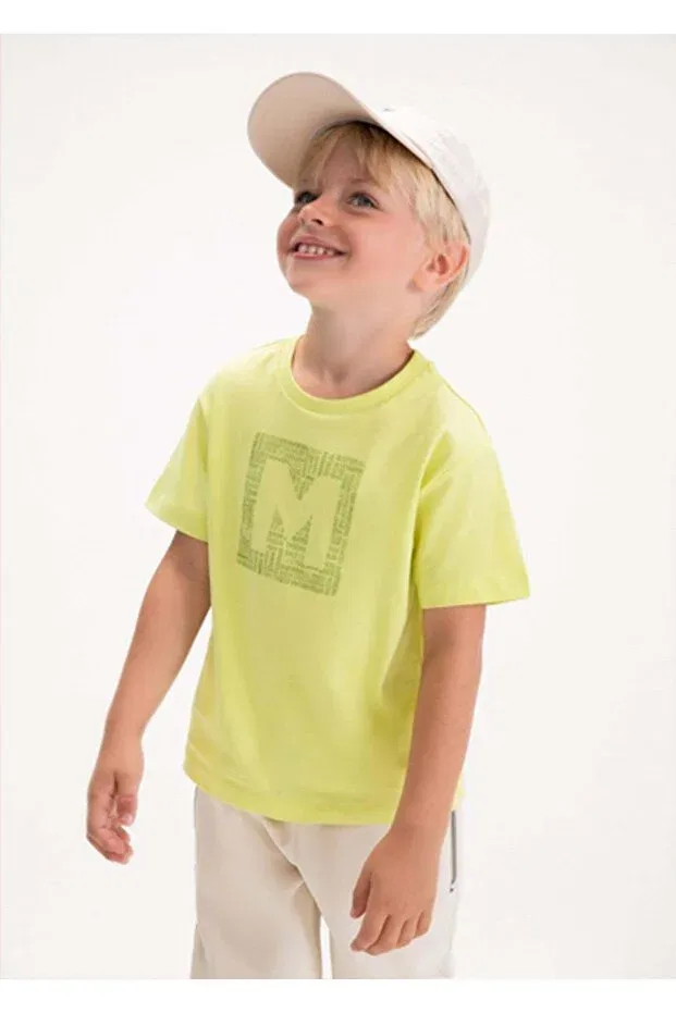 Детская футболка для мальчиков с принтом Summer boy's basic tshirt Mayoral, Green — фото 2
