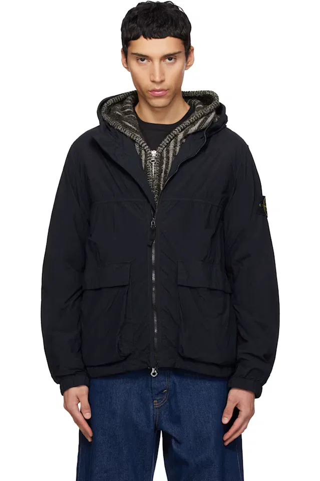 Темно-синяя куртка из нейлона smerigliato-TC Stone Island