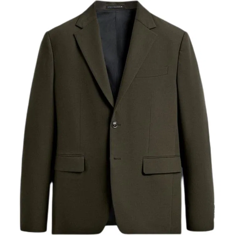 Мужской деловой костюм с лацканами Khaki ZARA, Хаки