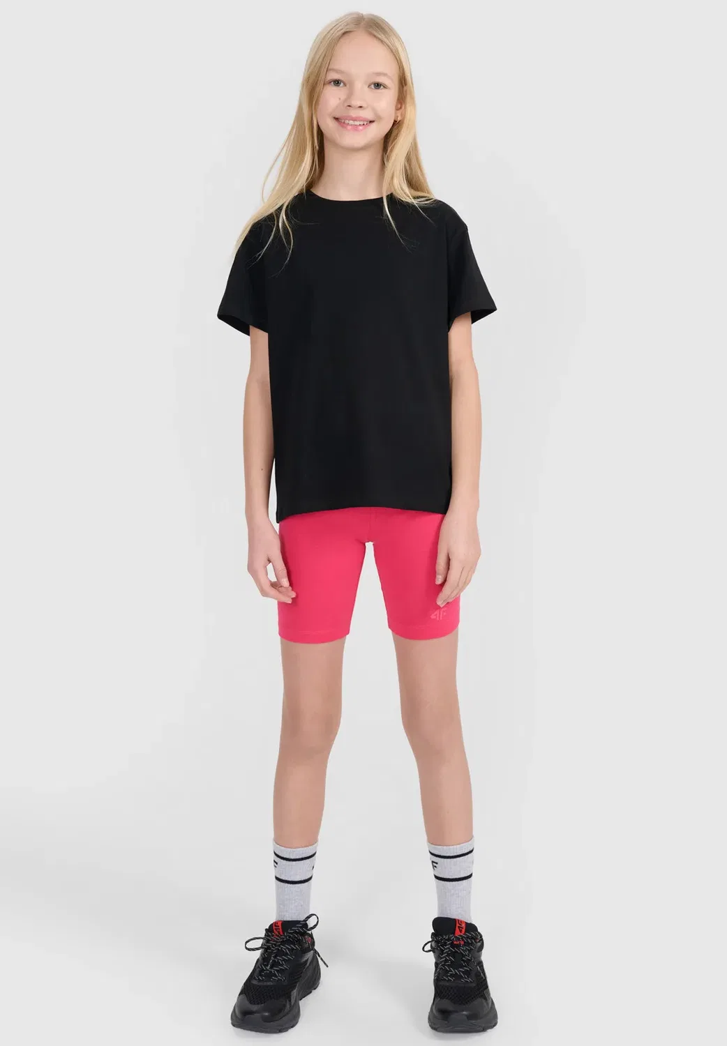 Legginsy kolarki dzianinowe dziewczęce - różowe 122 (6-7 лат) - леггинсы 4F, Hot Pink