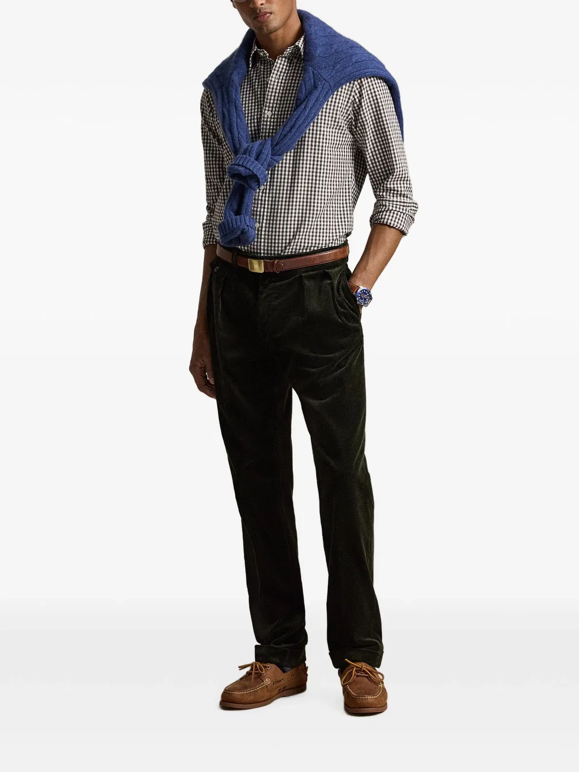 Рубашка Oxford Custom Fit в клетку Polo Ralph Lauren, зеленый — фото 3