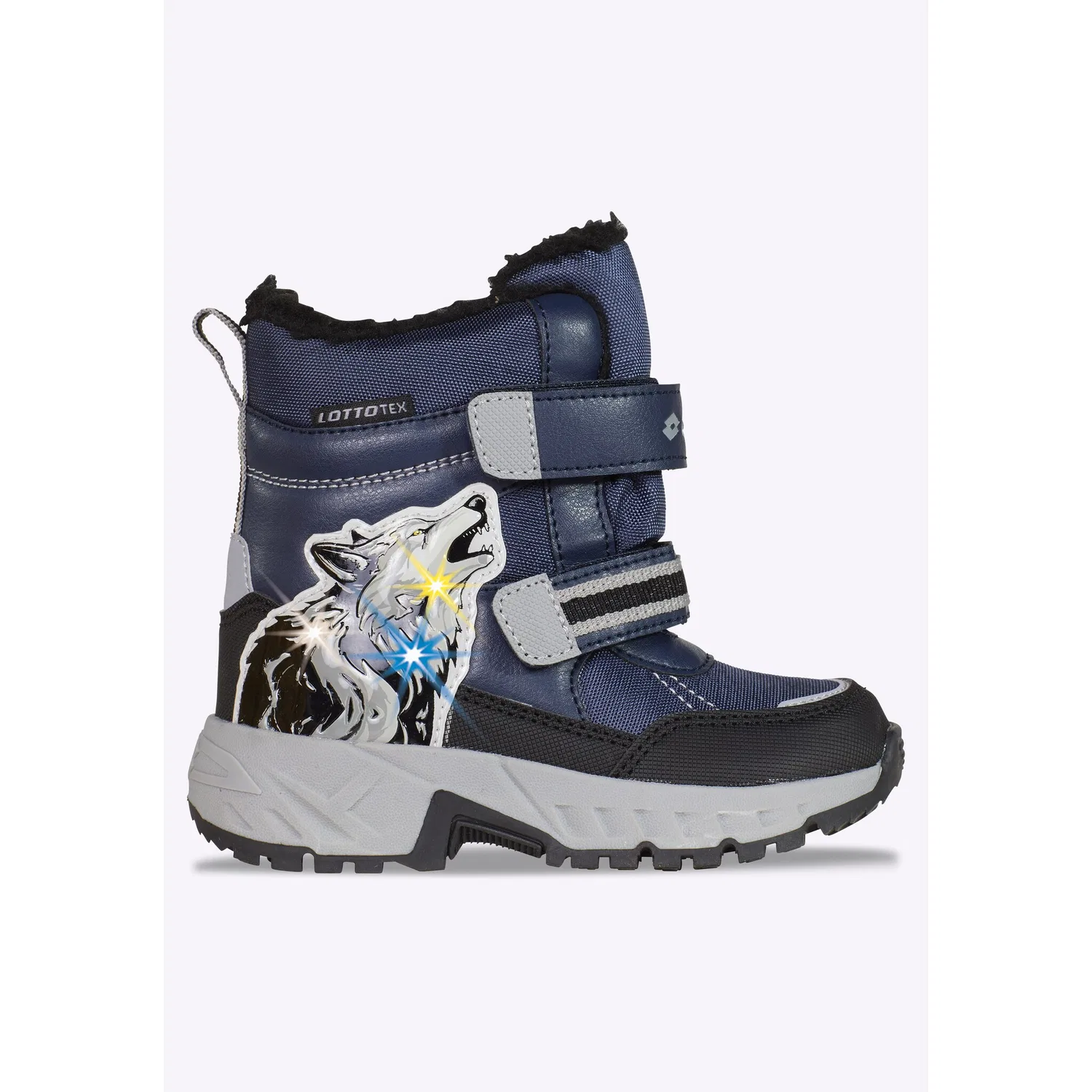 Детские зимние ботинки с LED-подсветкой lotto, Navy-Grey