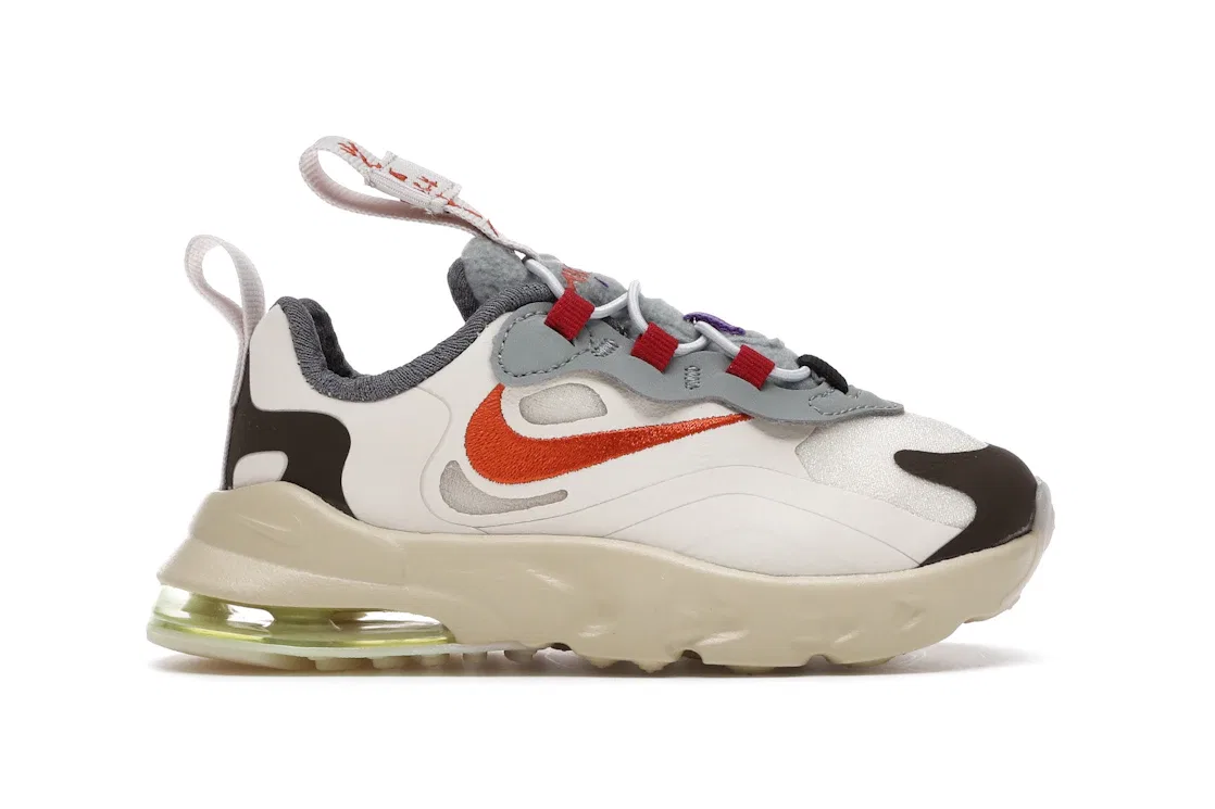 Детские кроссовки Lifestyle с принтом Nike Air Max 270 React Travis Scott Cactus Trails, Light Cream/Starfish-Dark Hazel Style