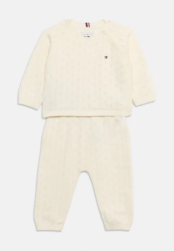 Комплект: кардиган и брюки из 100% хлопка, Unisex set, Tommy Hilfiger, off-white, белый
