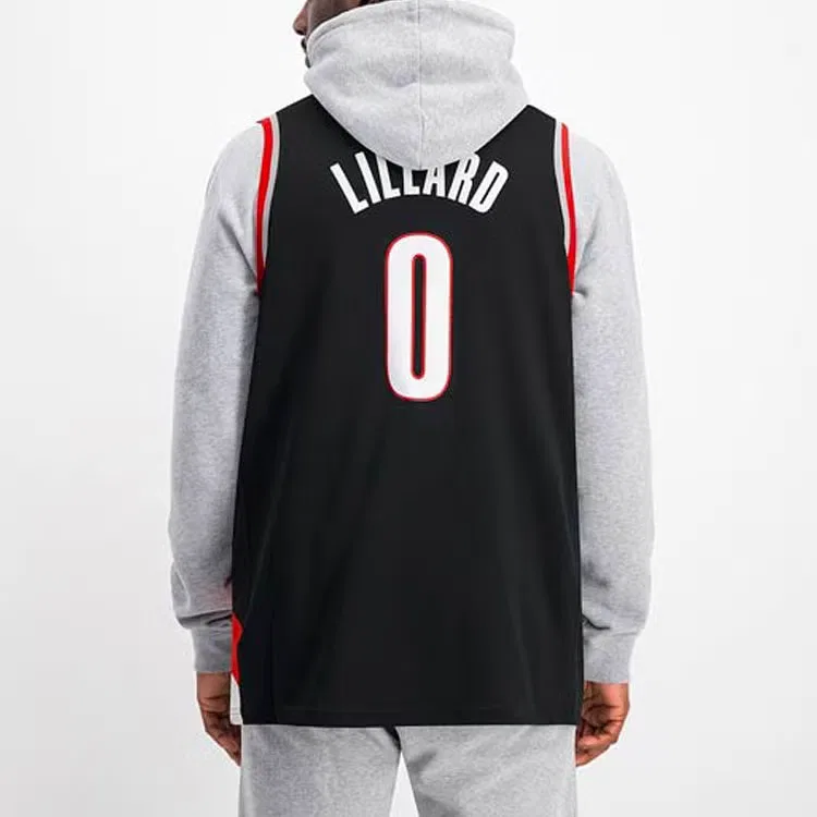Футболка-джерси баскетбольная с принтом Blazers Lillard 0 Nike, черный — фото 3