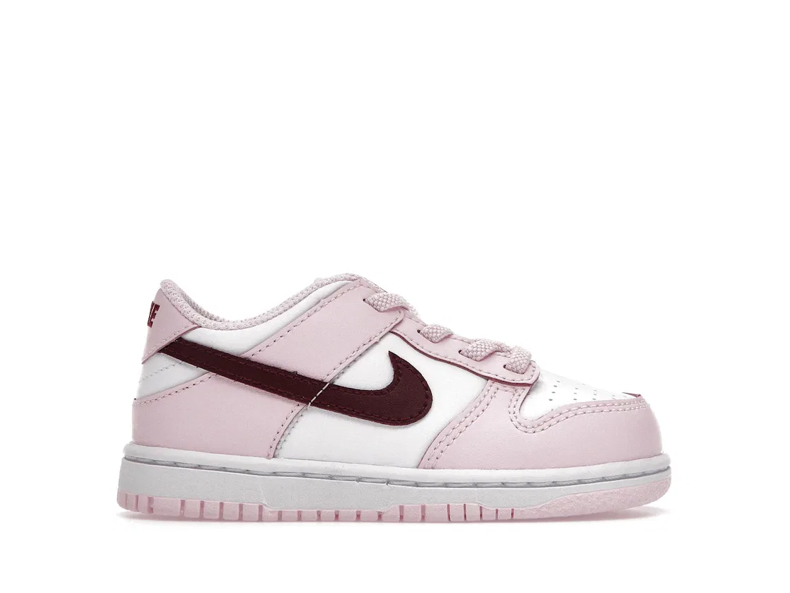 Детские кроссовки для мальчиков с кожаным верхом Nike Dunk Low, Pink/Red-White
