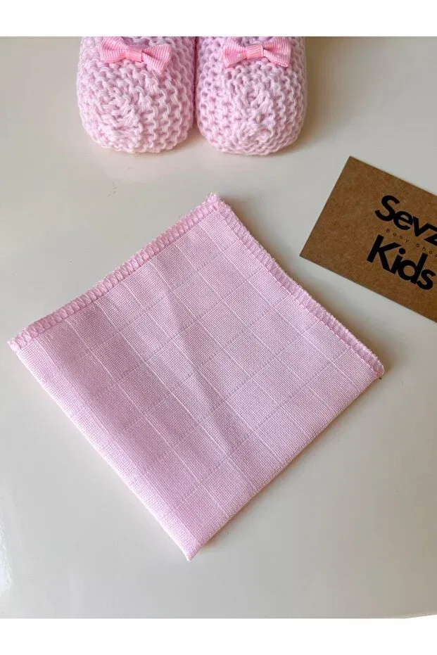 Детские вязаные пинетки для новорожденных Без каблука Basics Sevza Kids, Pink — фото 4