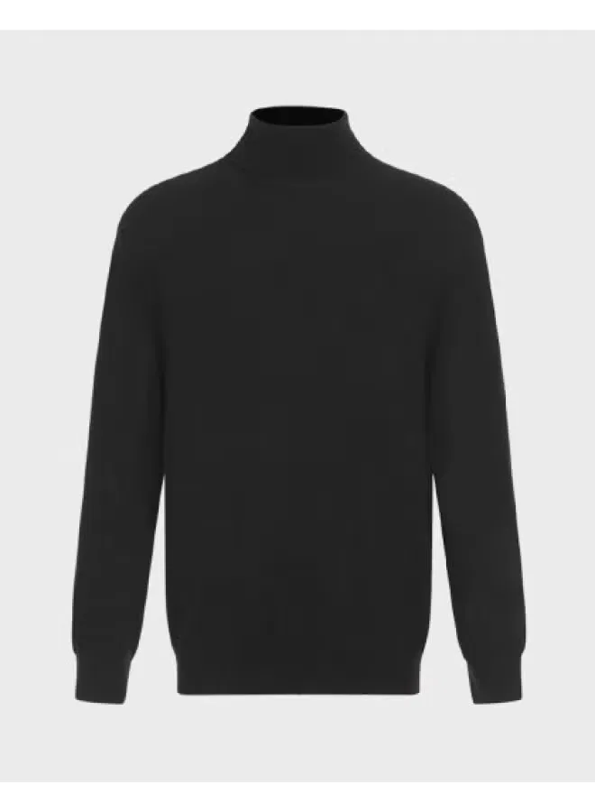 Свитер с высоким воротом вязаный Zara, черный
