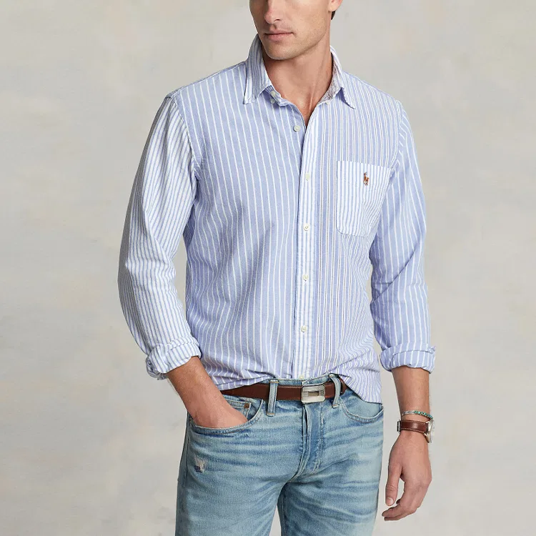 Мужская рубашка классическая Light Blue Polo Ralph Lauren — фото 4