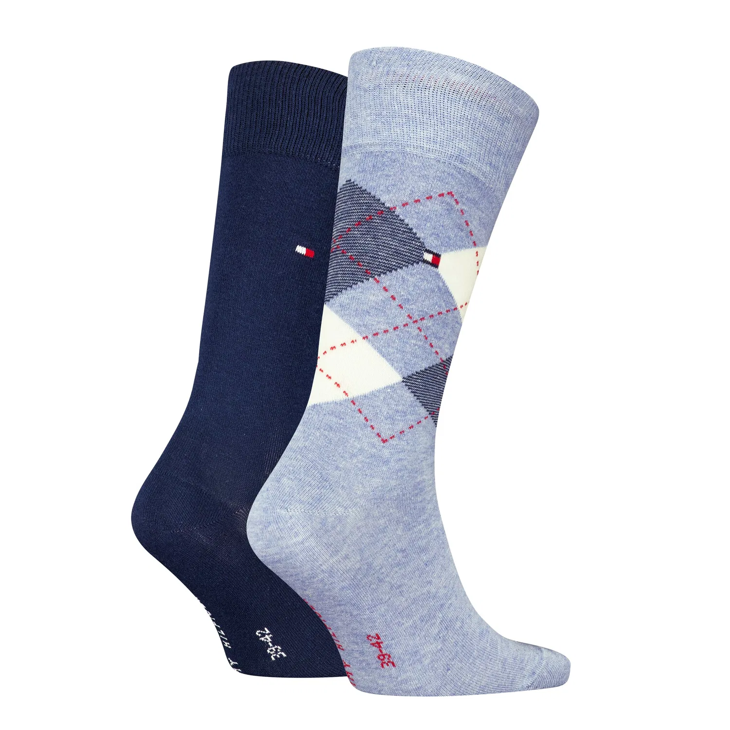 Мужские носки с классическим узором Argyle Tommy Hilfiger, Light Blue Melange — фото 2