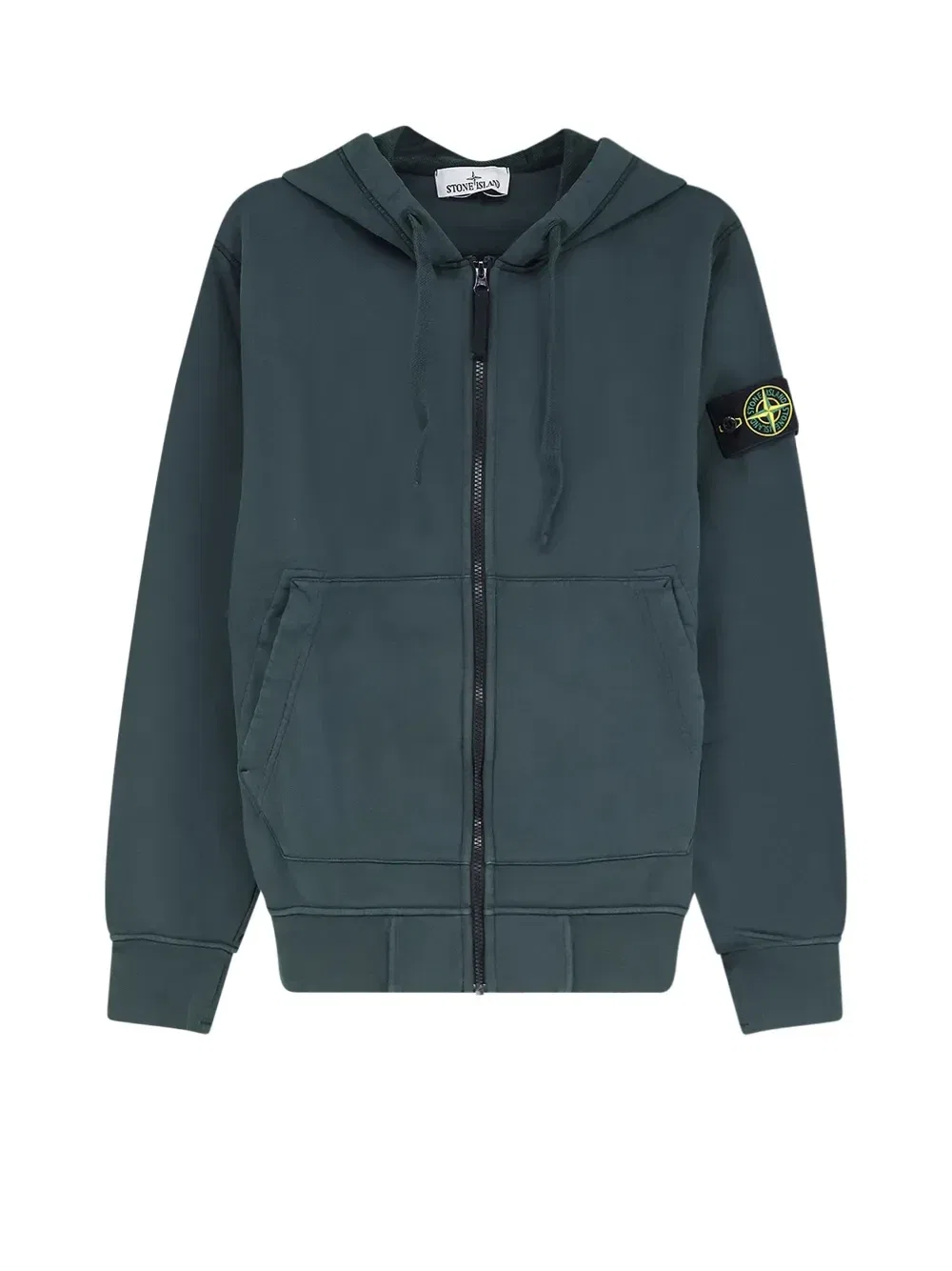 Худи на молнии с нашивкой-логотипом Stone Island, зеленый