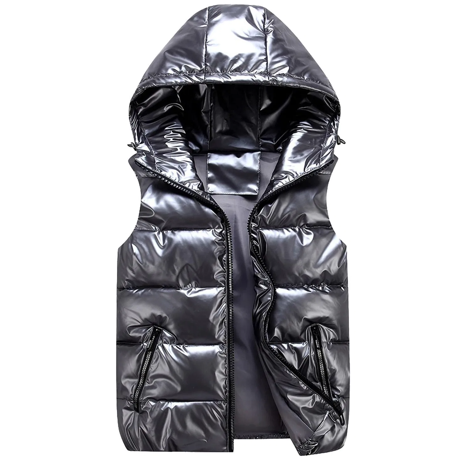 Женский безрукавный жилет с принтом Winter Coat Vest, Grey
