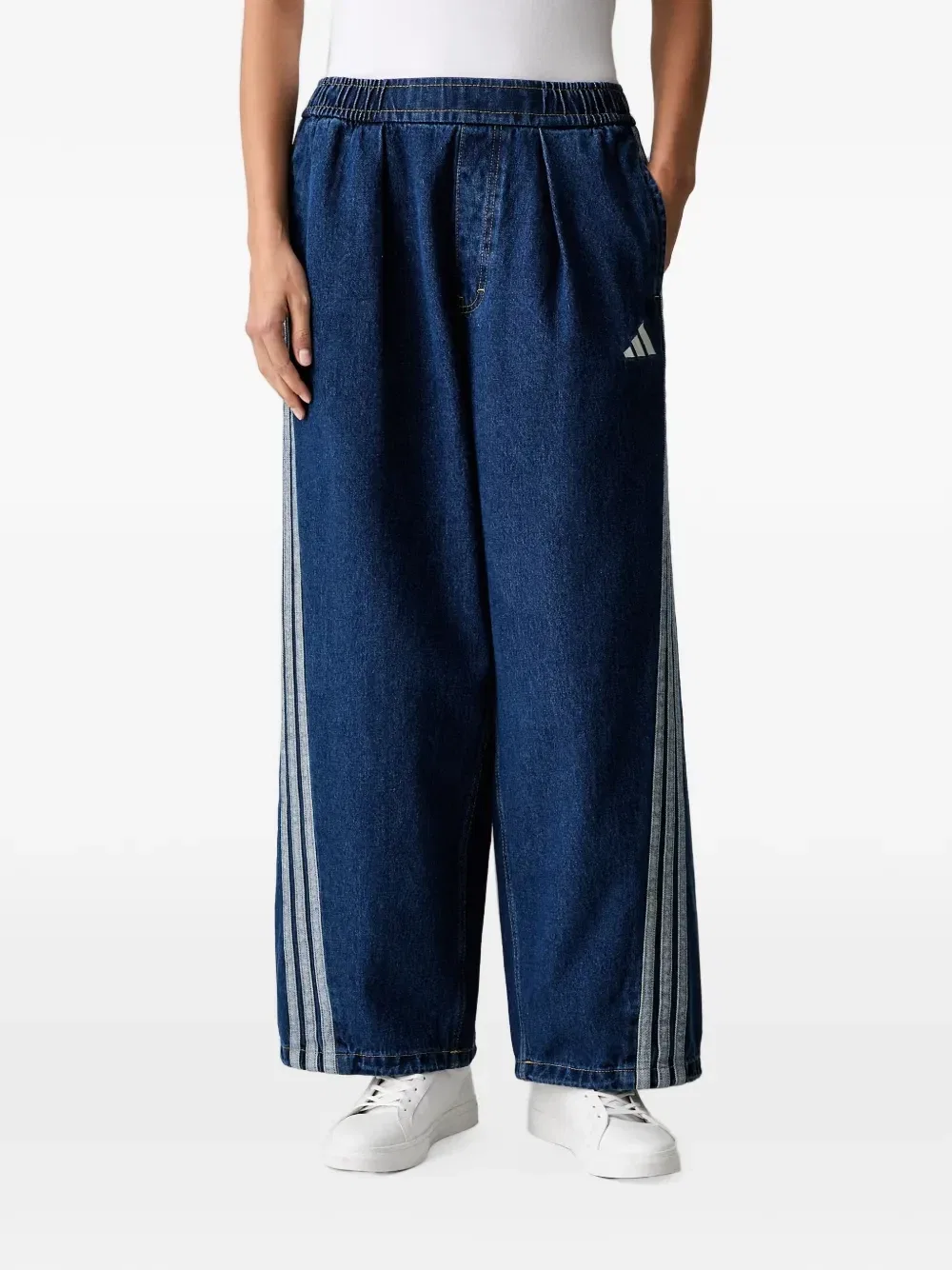 Брюки Stadium Washed свободного кроя с боковыми полосками Adidas, синий
