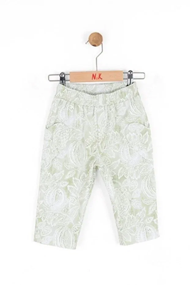 Детские брюки для девочек с принтом Nk Kids, Green — фото 2