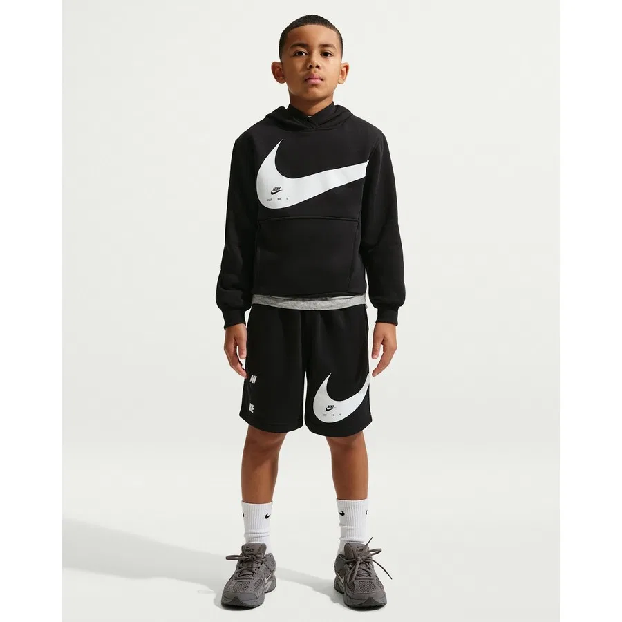 Детский свитшот с капюшоном Sportwear Club Nike, Черный — фото 3